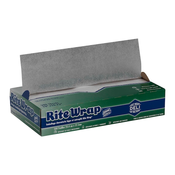 Rite-Wrap Interfolded Light Weight Dry Waxed Deli Papers 10x10.75 White, PK6000 RW106 - main